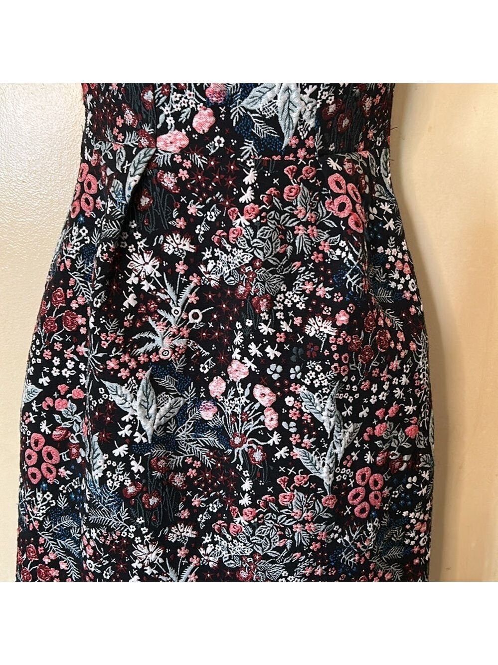 H&M floral tapestry sheath dress size 2 - Picture 3 of 11